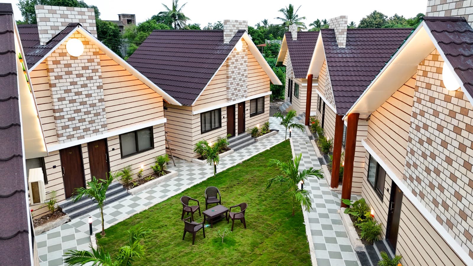 Resort cottages and garden at Hotel Atithi Resort Ellora