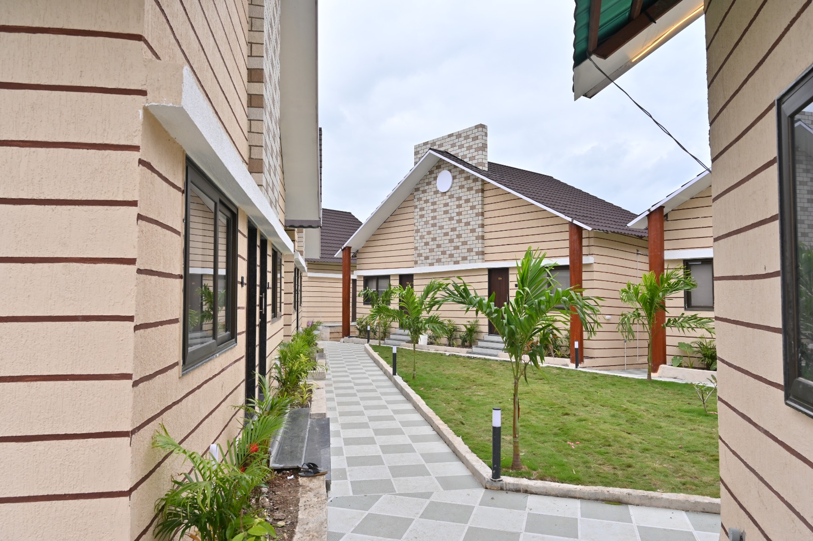 Garden walkway at Hotel Atithi Resort Ellora